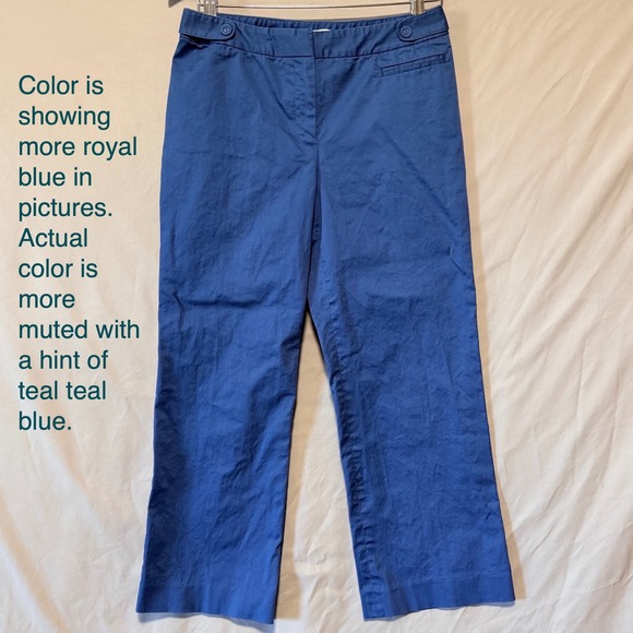 JH Collectibles Pants - VTG JH Collectibles Petite Eva Blue Straight Leg Pants Trousers Size 4P Cotton